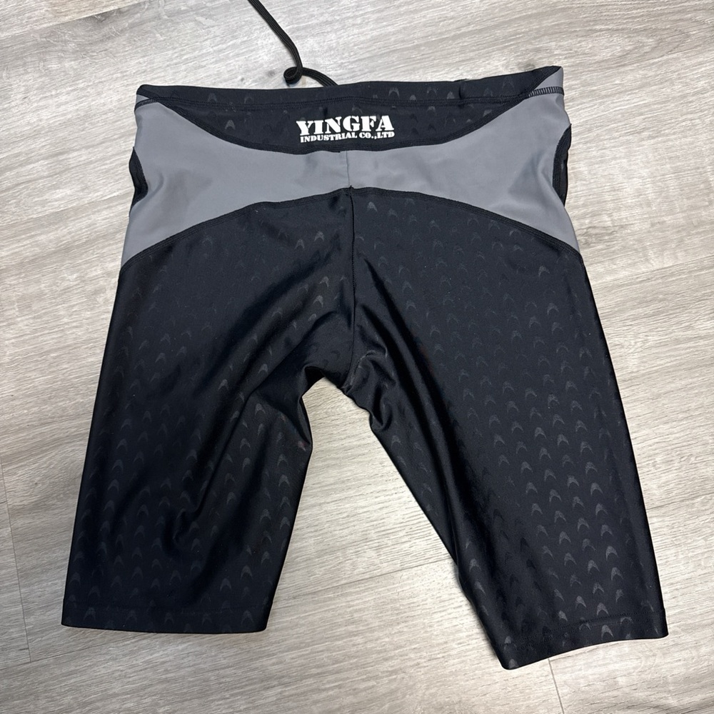 YINGFA Men's Black and Gray Swim Jammers